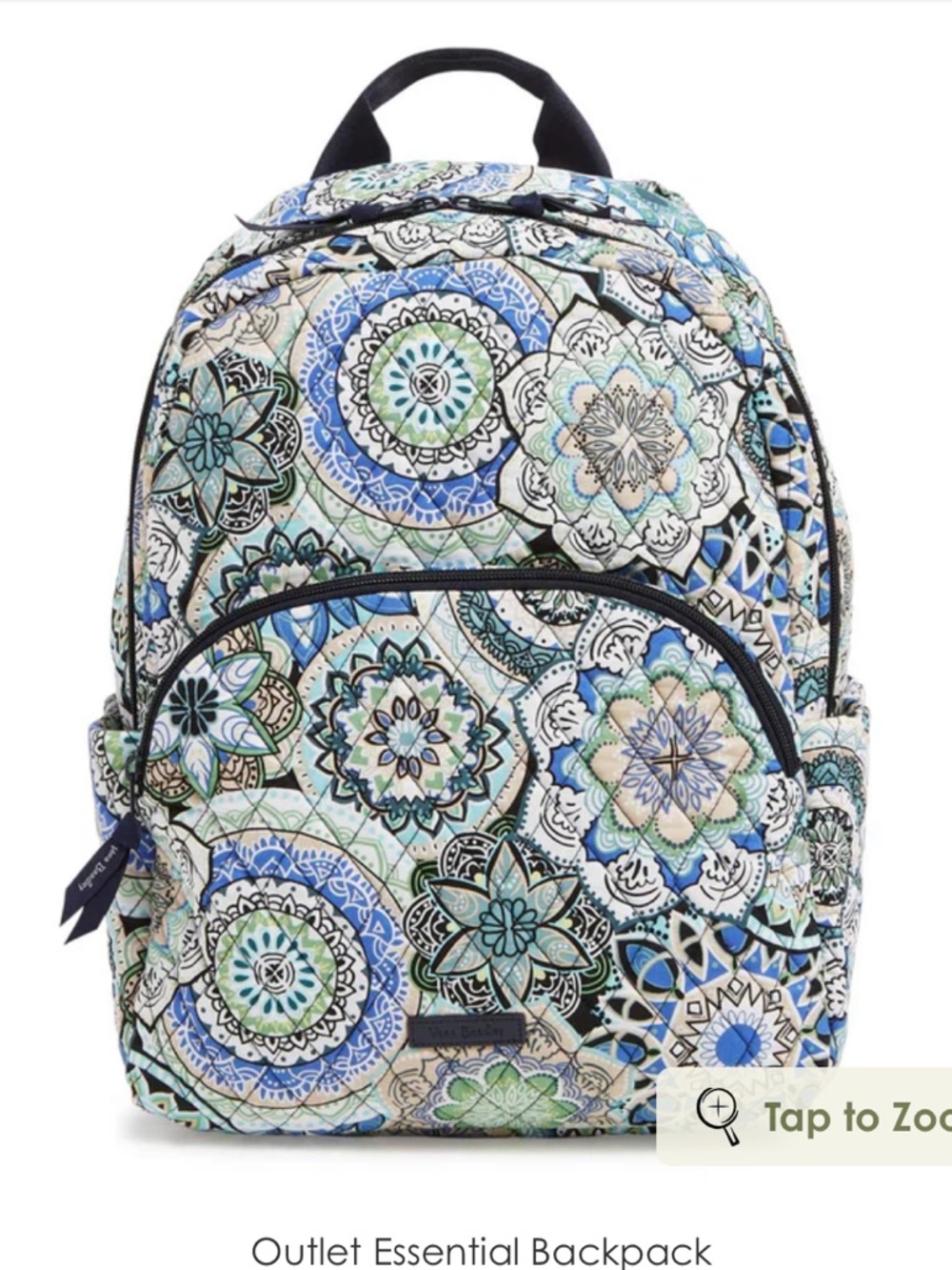 New Vera Bradley Essential Backpack in Cotton/Quilted Floral Medallion